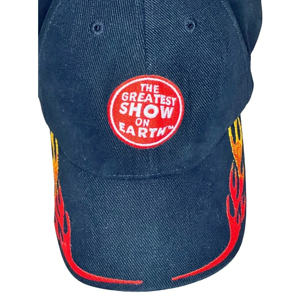 Ringling Bros Circus Hat Youth OSFM Black Flame Greatest Show On Earth Snapback